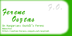 ferenc osztas business card